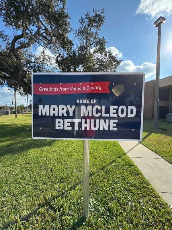 Home of Mary McLeod Bethune Marker. Click for full size. Home of Mary McLeod Bethune Marker image. Click for full size.