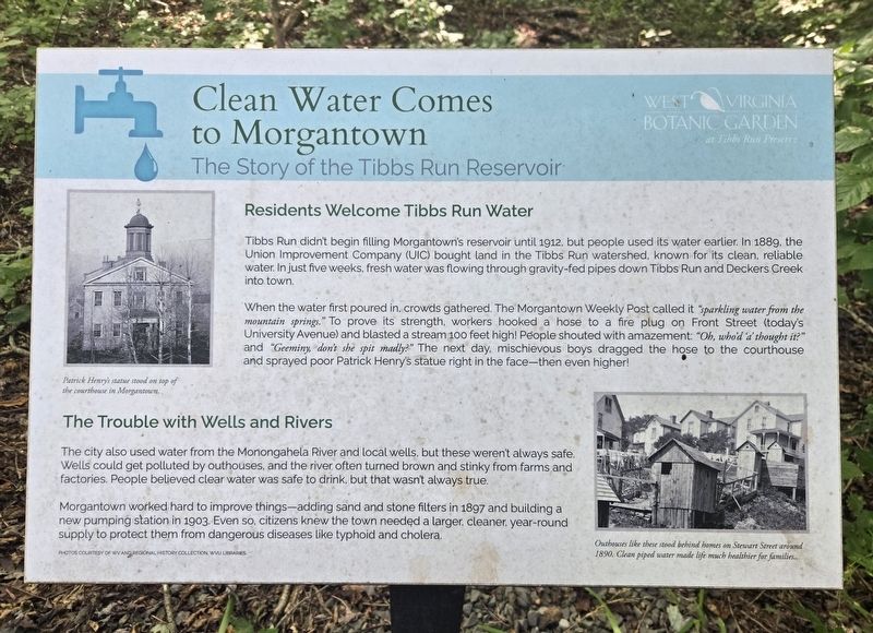 Clean Water Comes to Morgantown Marker. Click for full size. Clean Water Comes to Morgantown Marker image. Click for full size.