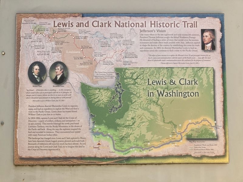 Lewis and Clark National Historic Trail Marker. Click for full size. Lewis and Clark National Historic Trail Marker image. Click for full size.