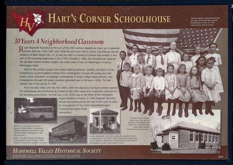 Hart's Corner Schoolhouse Marker. Click for full size. Hart's Corner Schoolhouse Marker image. Click for full size.
