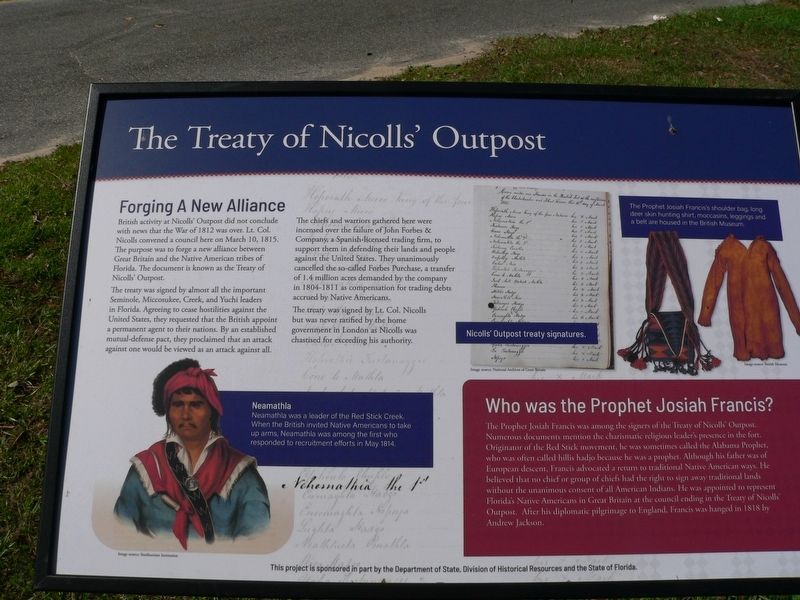 The Treaty of Nicolls' Outpost Marker. Click for full size. The Treaty of Nicolls' Outpost Marker image. Click for full size.