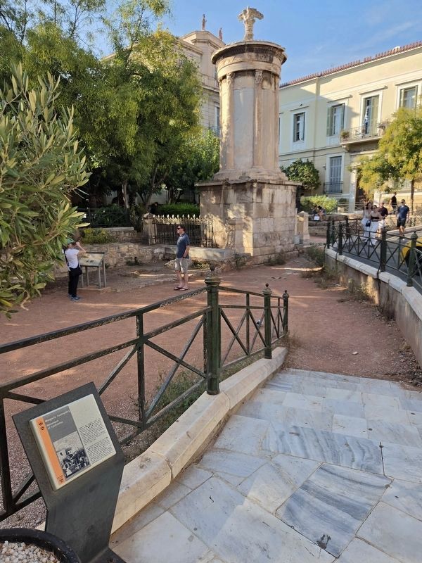 Monument of Lysikrates and Marker. Click for full size. Monument of Lysikrates and Marker image. Click for full size.