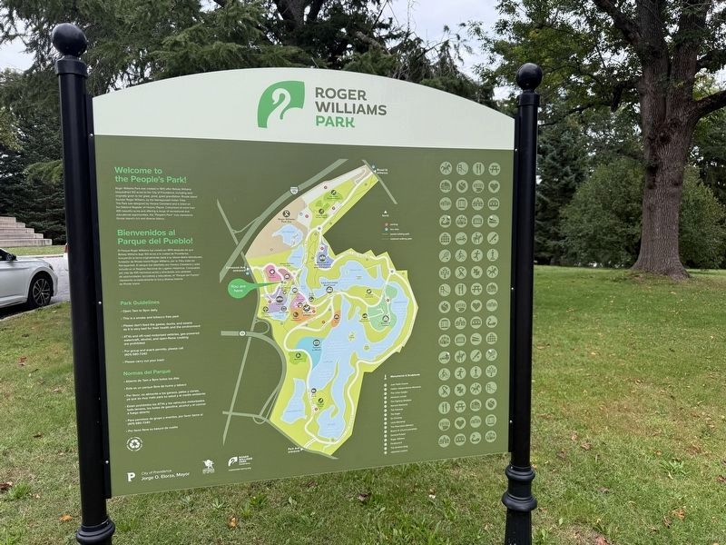 Roger Williams Park Marker. Click for full size. Roger Williams Park Marker image. Click for full size.