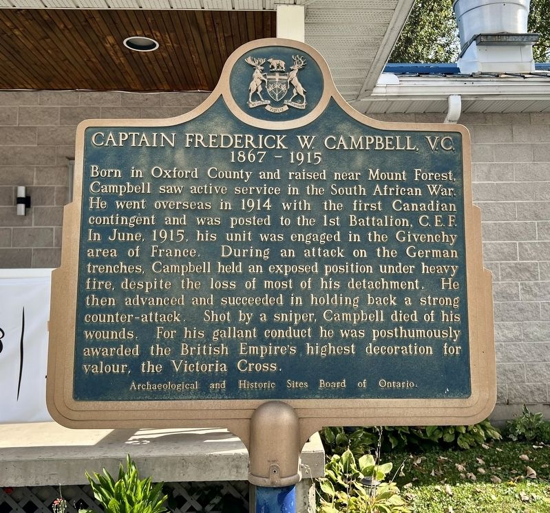Captain Frederick W. Campbell, V.C. Marker. Click for full size. Captain Frederick W. Campbell, V.C. Marker image. Click for full size.