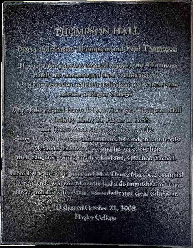 Thompson Hall Marker. Click for full size. Thompson Hall Marker image. Click for full size.