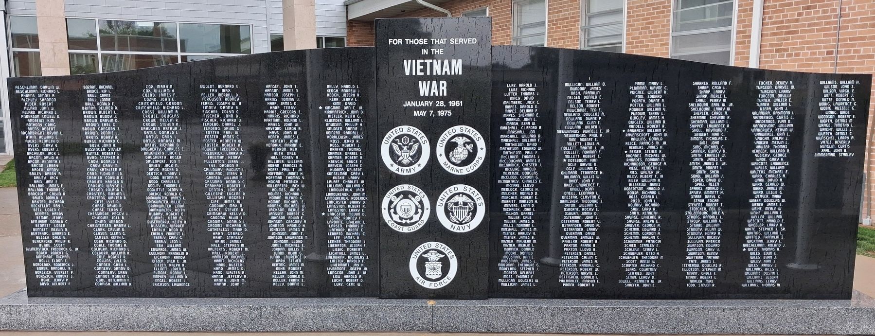 Vietnam War Memorial. Click for full size. Vietnam War Memorial image. Click for full size.