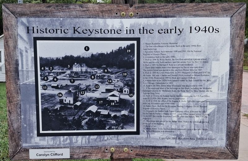 Historic Keystone in the early 1940s Marker. Click for full size. Historic Keystone in the early 1940s Marker image. Click for full size.