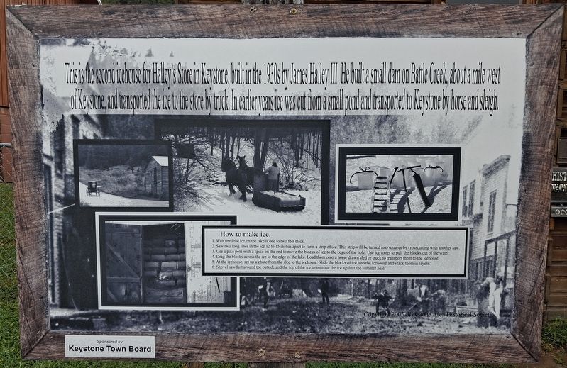 Halley's Store Icehouse Marker. Click for full size. Halley's Store Icehouse Marker image. Click for full size.