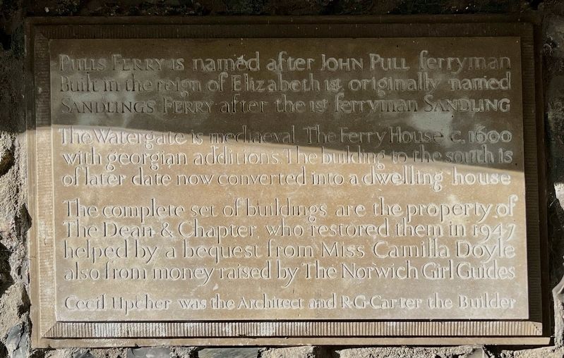 Pull's Ferry House Marker. Click for full size. Pull's Ferry House Marker image. Click for full size.