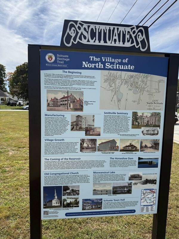 The Village of North Scituate side of the marker image. Click for full size.