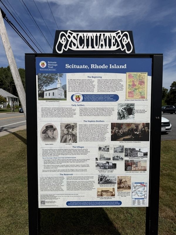 Scituate, Rhode Island side of the marker image. Click for full size.