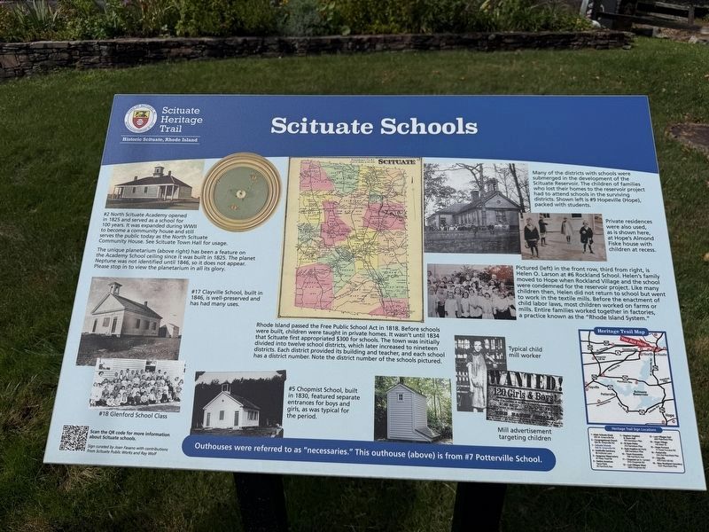 Scituate Schools Marker. Click for full size. Scituate Schools Marker image. Click for full size.