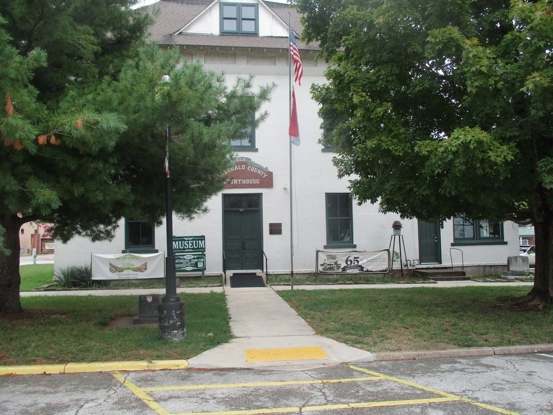 Old McDonald County Courthouse and Marker. Click for full size. Old McDonald County Courthouse and Marker image. Click for full size.