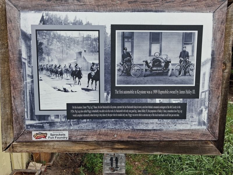 Site of Ernest "Peg Leg" Haase Blacksmith Shop Marker. Click for full size. Site of Ernest "Peg Leg" Haase Blacksmith Shop Marker image. Click for full size.