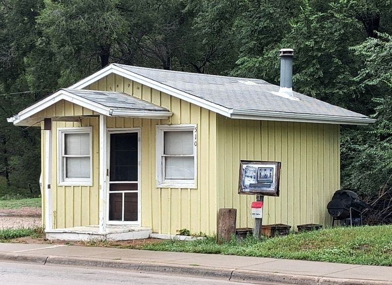 Site of Ernest "Peg Leg" Haase Blacksmith Shop Marker. Click for full size. Site of Ernest "Peg Leg" Haase Blacksmith Shop Marker image. Click for full size.