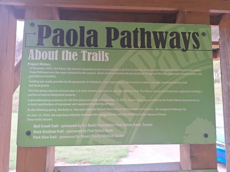 Paola Pathways Marker. Click for full size. Paola Pathways Marker image. Click for full size.