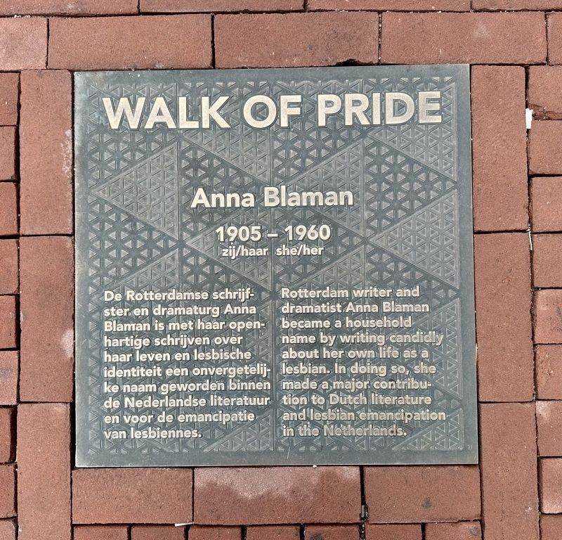Anna Blaman Marker. Click for full size. Anna Blaman Marker image. Click for full size.