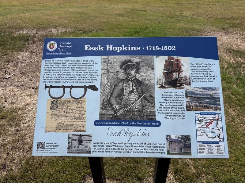 Esek Hopkins � 1718-1802 Marker image. Click for full size.