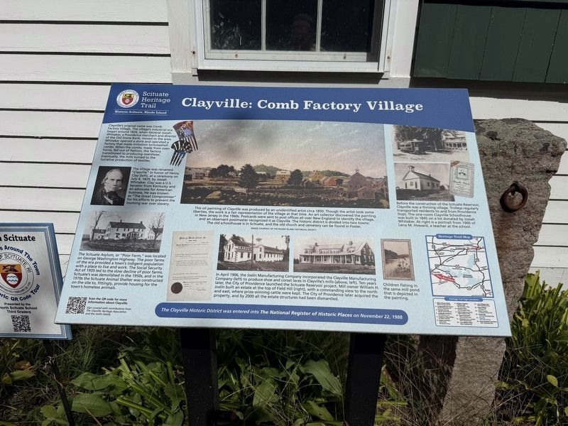 Clayville: Comb Factory Village Marker. Click for full size. Clayville: Comb Factory Village Marker image. Click for full size.