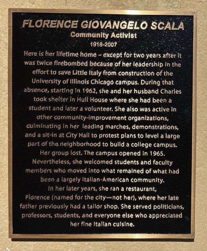 Florence Giovangelo Scala Marker. Click for full size. Florence Giovangelo Scala Marker image. Click for full size.