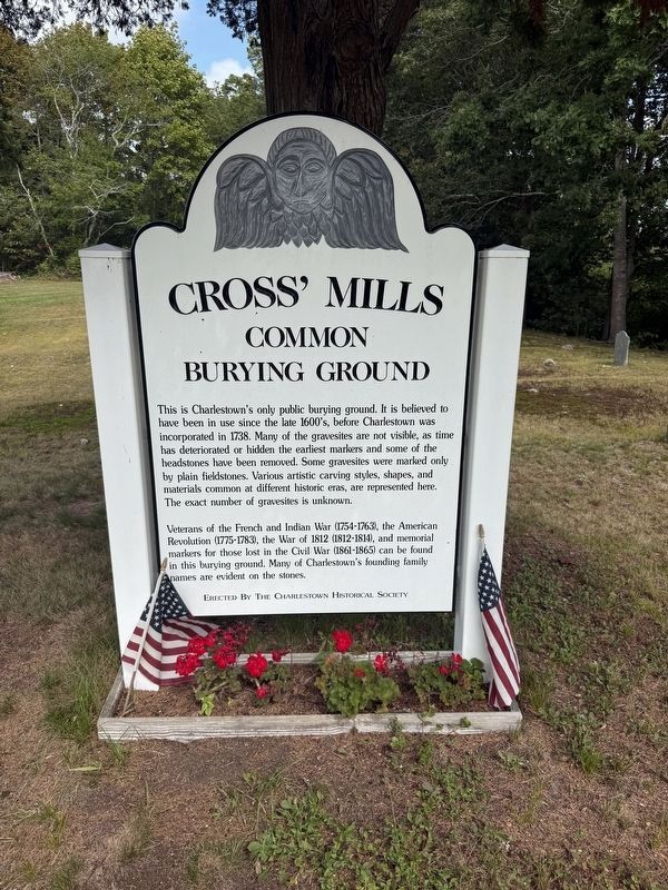 Cross' Mills Common Burying Ground Marker. Click for full size. Cross' Mills Common Burying Ground Marker image. Click for full size.