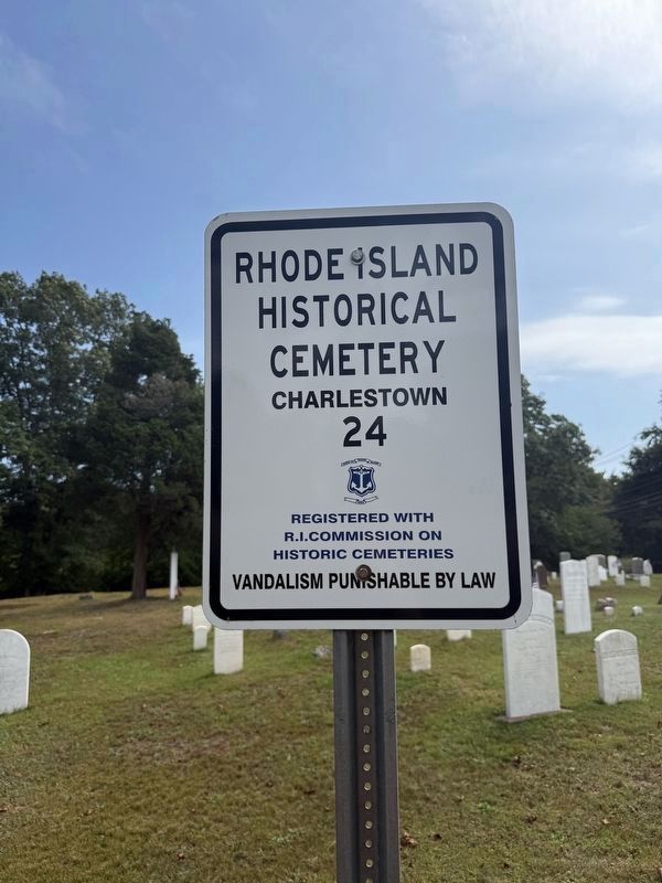 Rhode Island Historical Cemetery Signage. Click for full size. Rhode Island Historical Cemetery Signage image. Click for full size.