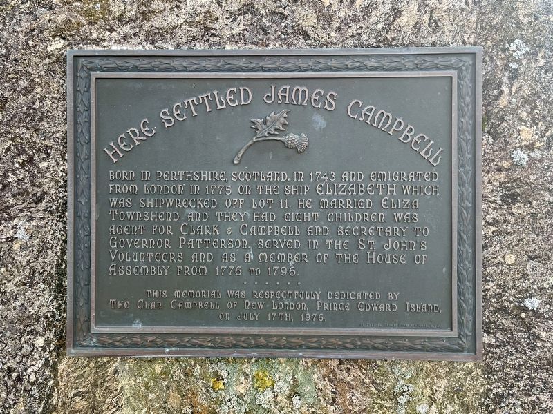 Here Settled James Campbell Marker. Click for full size. Here Settled James Campbell Marker image. Click for full size.