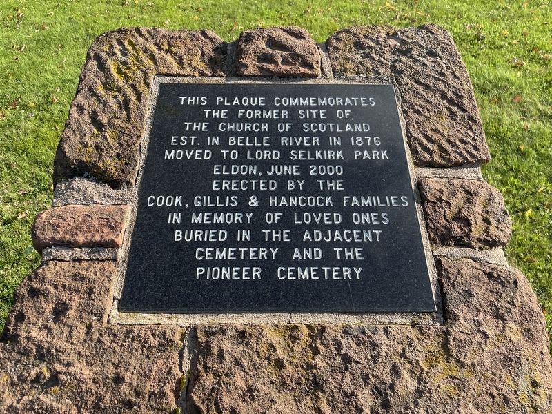 Belle River Church of Scotland Marker. Click for full size. Belle River Church of Scotland Marker image. Click for full size.