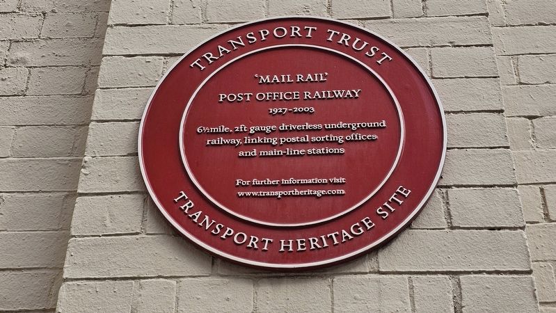 'Mail Rail' Post Office Railway Marker. Click for full size. 'Mail Rail' Post Office Railway Marker image. Click for full size.