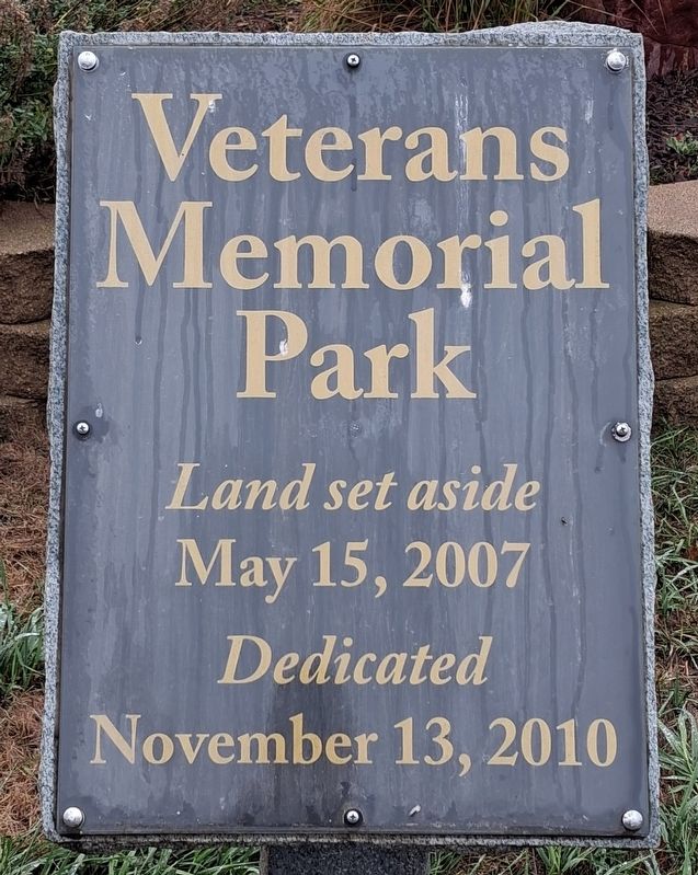 Veterans Memorial Park Sign. Click for full size. Veterans Memorial Park Sign image. Click for full size.