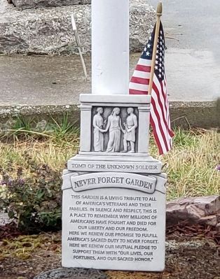 Never Forget Garden Marker. Click for full size. Never Forget Garden Marker image. Click for full size.