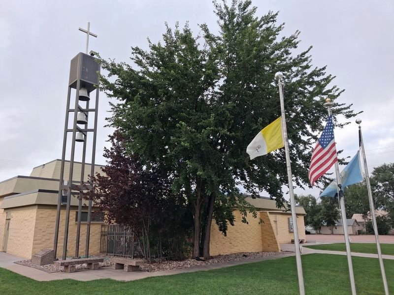 St. Patrick's Parish Bell Tower and Marker. Click for full size. St. Patrick's Parish Bell Tower and Marker image. Click for full size.