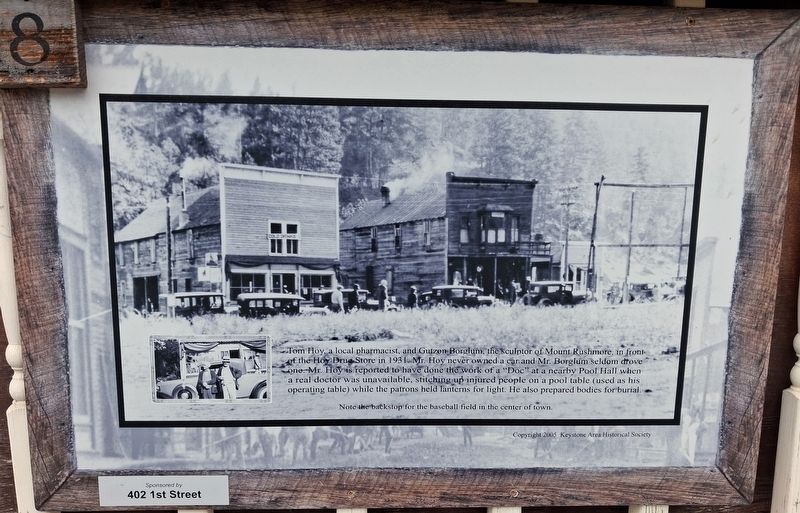 Tom Hoy and the Hoy Drug Store Marker. Click for full size. Tom Hoy and the Hoy Drug Store Marker image. Click for full size.