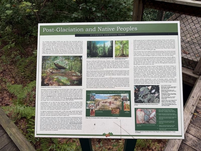 Post-Glaciation and Native Peoples Marker. Click for full size. Post-Glaciation and Native Peoples Marker image. Click for full size.