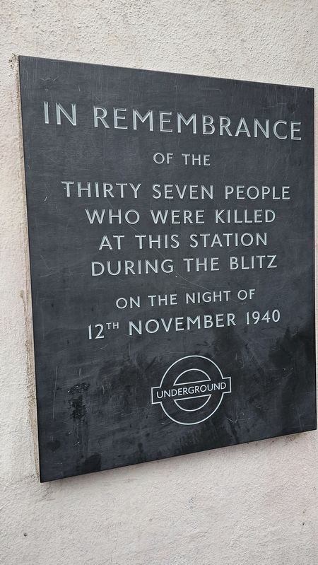 Sloane Square London Blitz Memorial Marker. Click for full size. Sloane Square London Blitz Memorial Marker image. Click for full size.