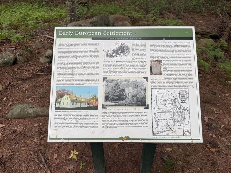 Early European Settlement Marker. Click for full size. Early European Settlement Marker image. Click for full size.