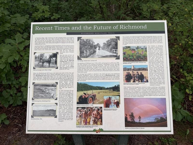 Recent Times and the Future of Richmond Marker. Click for full size. Recent Times and the Future of Richmond Marker image. Click for full size.