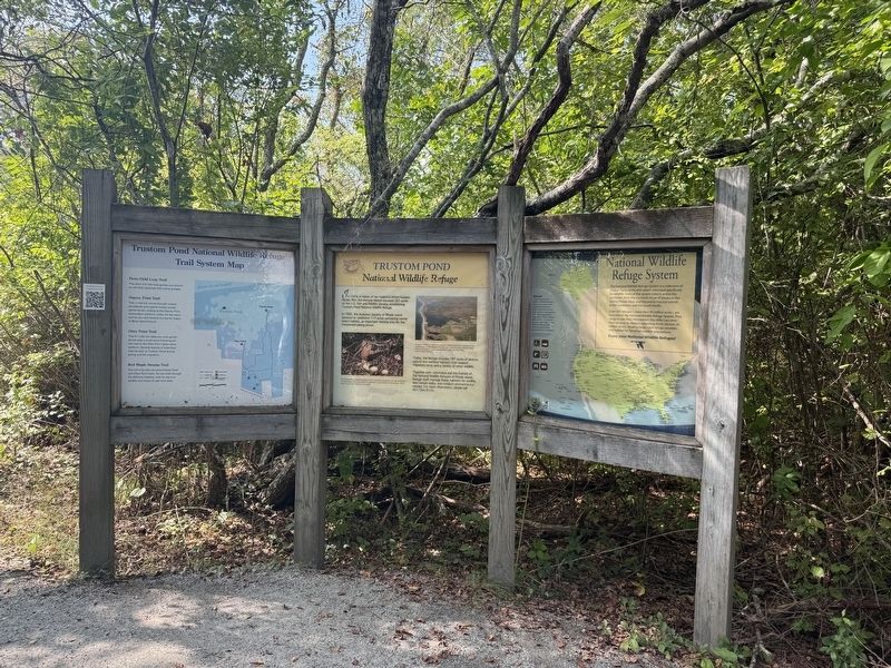 Trustom Pond National Wildlife Refuge Marker. Click for full size. Trustom Pond National Wildlife Refuge Marker image. Click for full size.