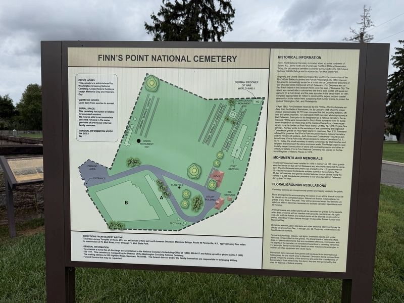 Finn's Point National Cemetery Marker. Click for full size. Finn's Point National Cemetery Marker image. Click for full size.
