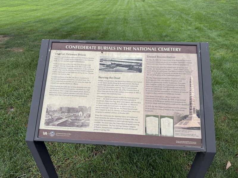 Confederate Burials in the National Cemetery Marker. Click for full size. Confederate Burials in the National Cemetery Marker image. Click for full size.