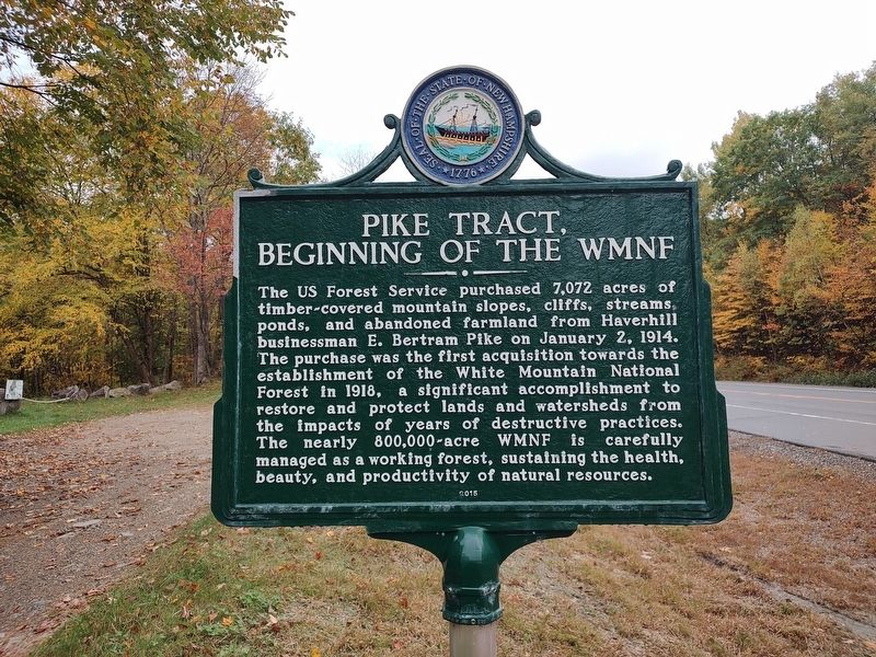 Pike Tract, Beginning of the WMNF Marker. Click for full size. Pike Tract, Beginning of the WMNF Marker image. Click for full size.