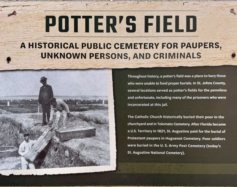Potter’s Field Marker. Click for full size. Potter’s Field Marker image. Click for full size.