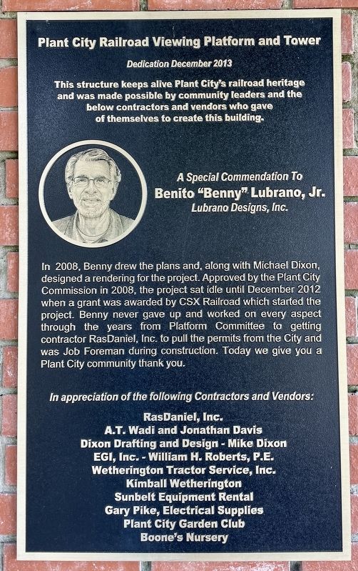 Plant City Railroad Platform and Tower Marker. Click for full size. Plant City Railroad Platform and Tower Marker image. Click for full size.