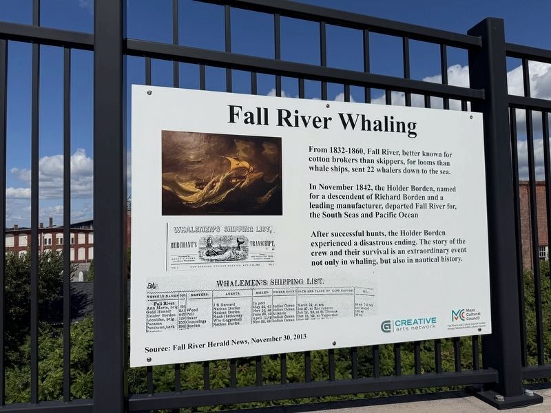 Fall River Whaling Marker. Click for full size. Fall River Whaling Marker image. Click for full size.
