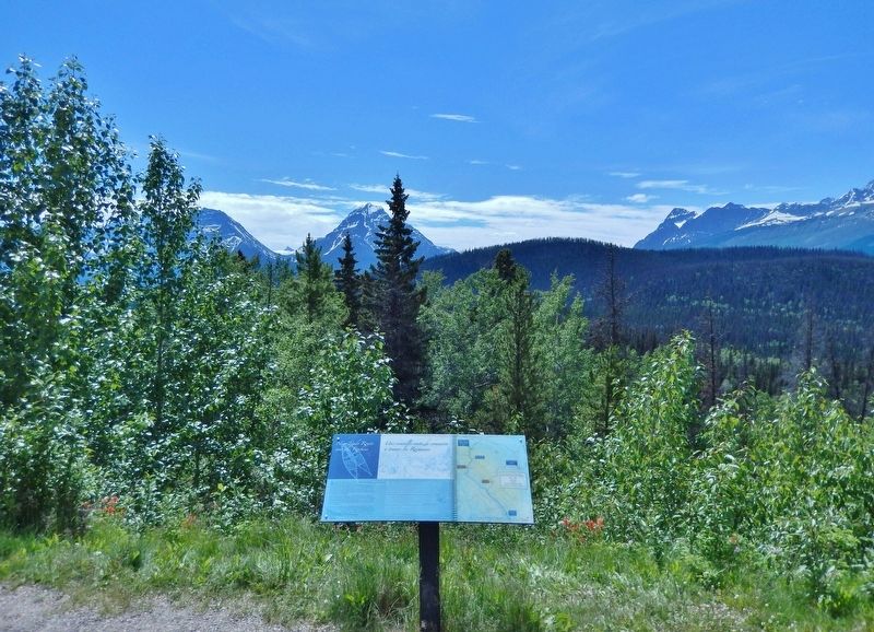 New Trade Route Over the Rockies / Une nouvelle route de commerce à travers les Rocheuses Marker. Click for full size. New Trade Route Over the Rockies / Une nouvelle route de commerce à travers les Rocheuses Marker image. Click for full size.
