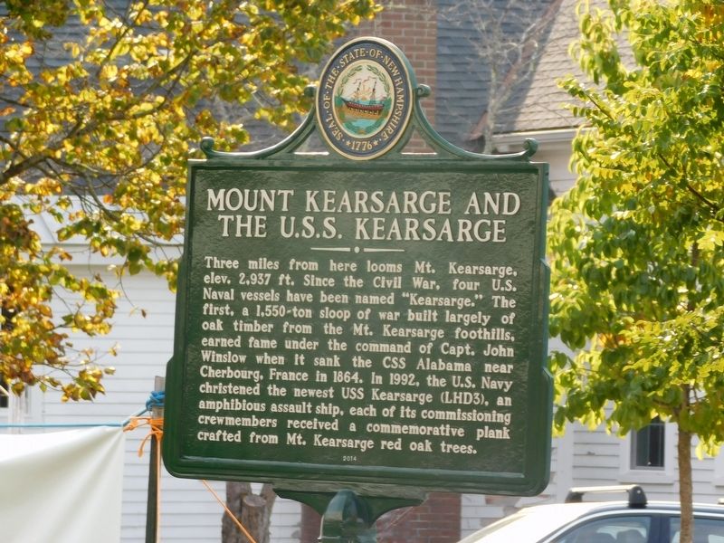 Mount Kearsarge and the U.S.S. Kearsarge Marker. Click for full size. Mount Kearsarge and the U.S.S. Kearsarge Marker image. Click for full size.
