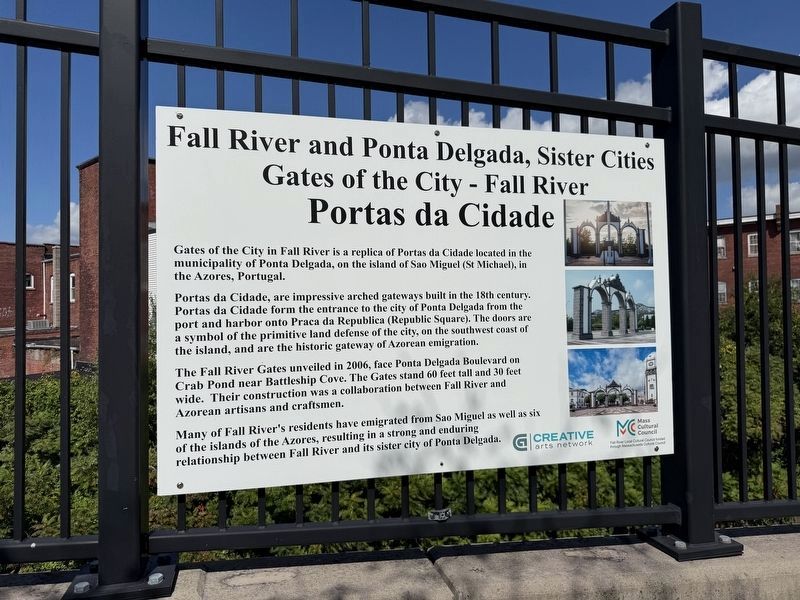 Fall River and Ponta Delgada, Sister Cities Marker. Click for full size. Fall River and Ponta Delgada, Sister Cities Marker image. Click for full size.