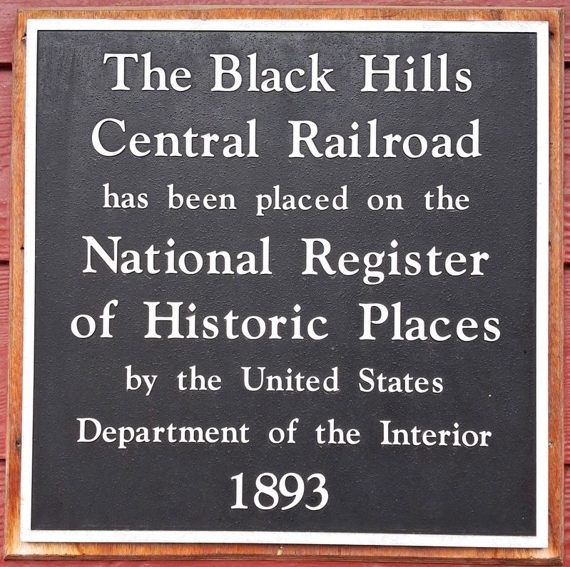 The Black Hills Central Railroad NRHP Marker. Click for full size. The Black Hills Central Railroad NRHP Marker image. Click for full size.