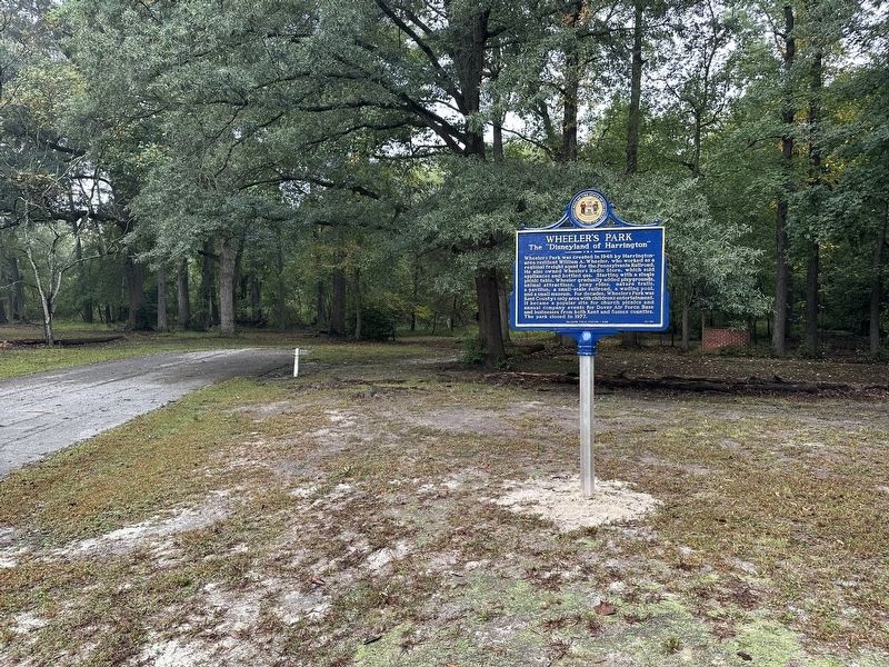 Wheeler’s Park Marker - wide view. Click for full size. Wheeler’s Park Marker - wide view image. Click for full size.