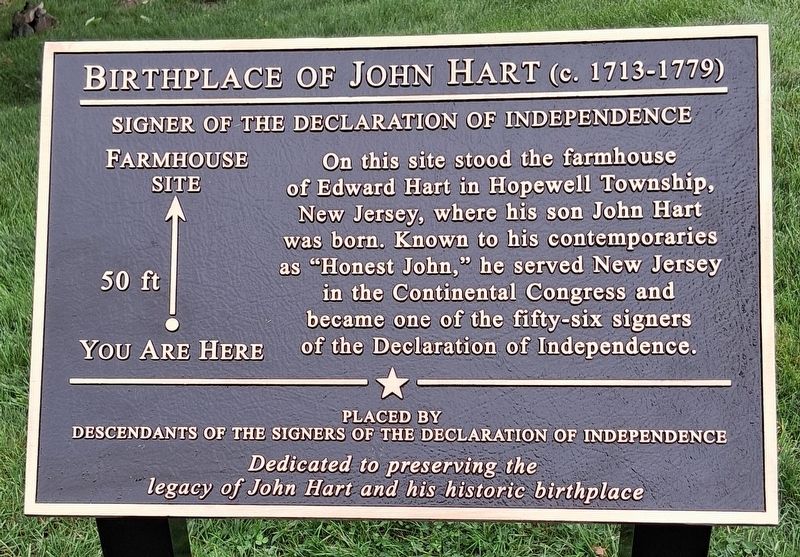 Birthplace of John Hart Marker image. Click for full size.